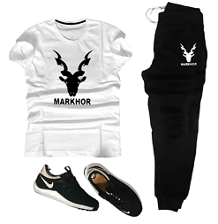 White & black markhor printed For Men & Boys - Soft & Comfy Fabric