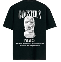 Gangster Printed Cotton Jersey Half Sleeves O-Neck Tshirt For Men